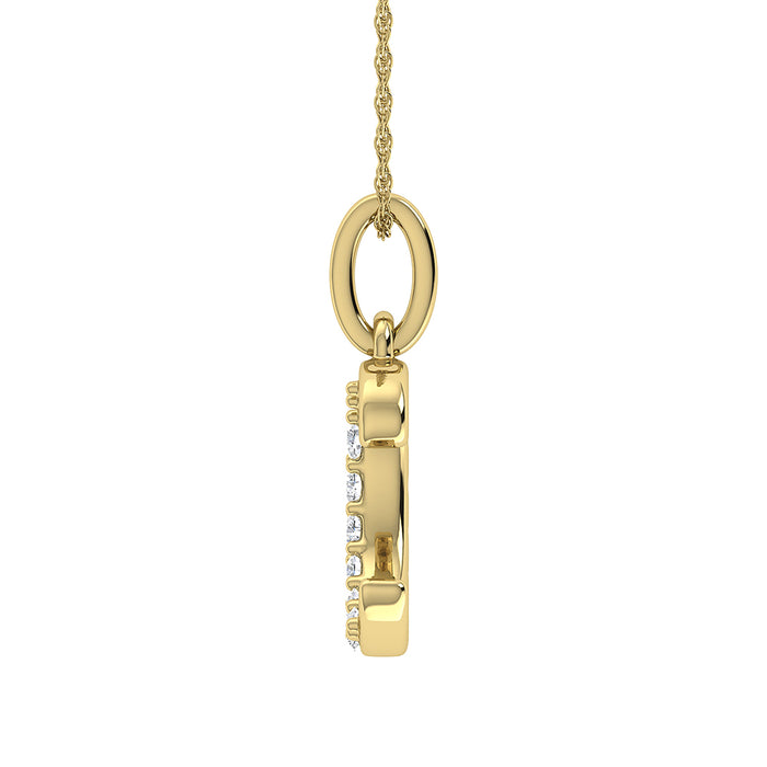 Diamond 1/20 Ct.Tw. Letter C Pendant in 10K Yellow Gold