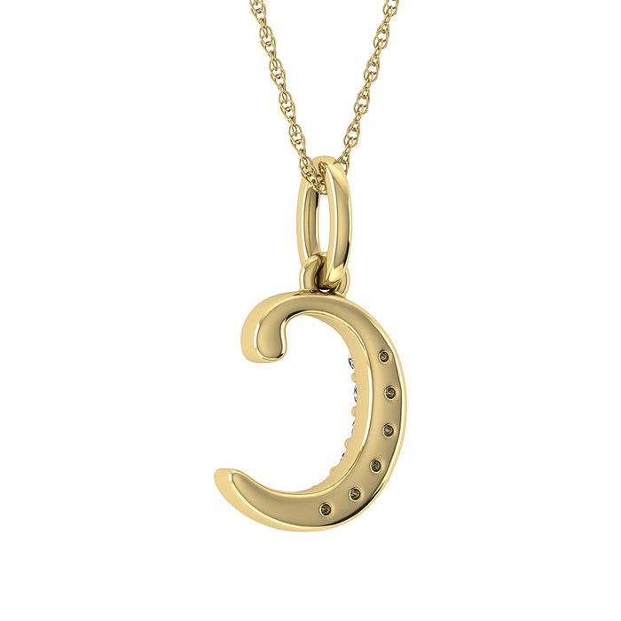 Diamond 1/20 Ct.Tw. Letter C Pendant in 10K Yellow Gold