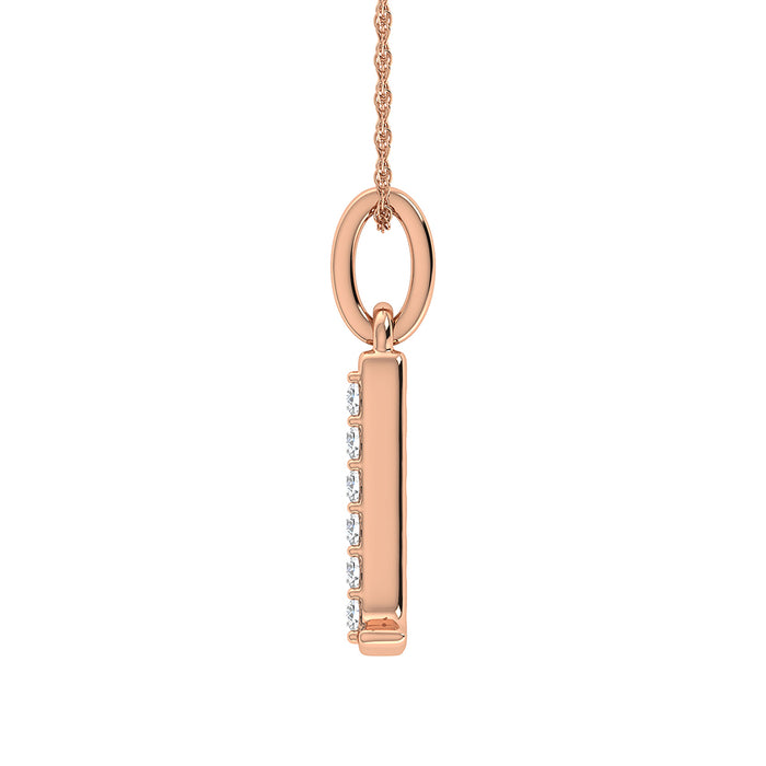 Diamond 1/20 Ct.Tw. Letter D Pendant in 10K Rose Gold