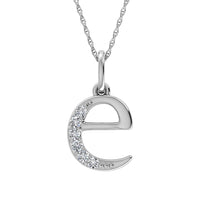 Thumbnail for Diamond 1/20 Ct.Tw. Letter E Pendant in 10K White Gold