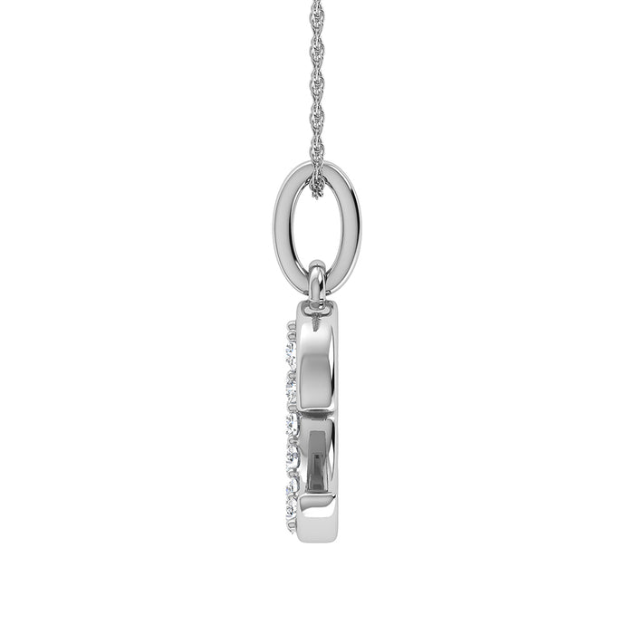 Diamond 1/20 Ct.Tw. Letter E Pendant in 10K White Gold