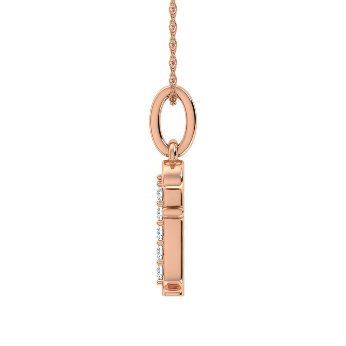 Diamond 1/20 Ct.Tw. Letter F Pendant in 10K Rose Gold