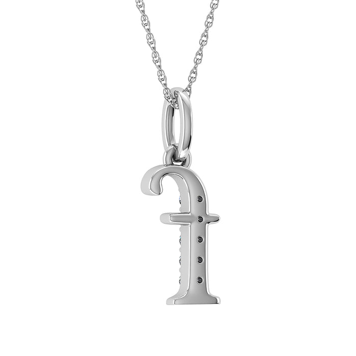 Diamond 1/20 Ct.Tw. Letter F Pendant in 10K White Gold