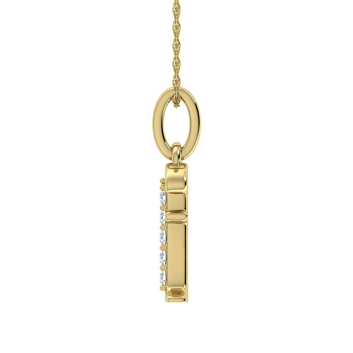 Diamond 1/20 Ct.Tw. Letter F Pendant in 10K Yellow Gold