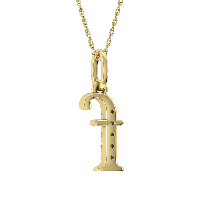 Diamond 1/20 Ct.Tw. Letter F Pendant in 10K Yellow Gold