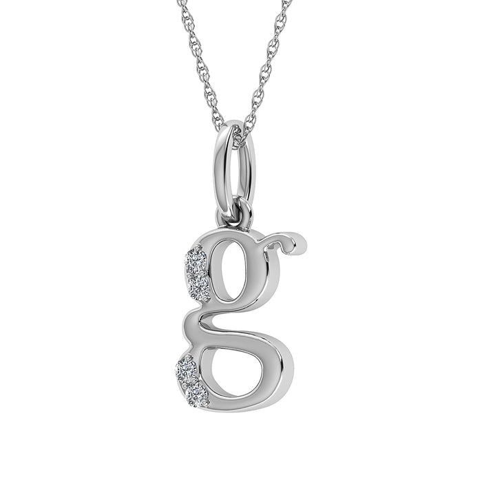 Diamond 1/20 Ct.Tw. Letter G Pendant in 10K White Gold