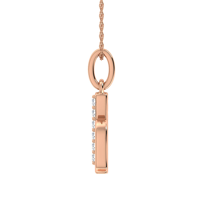 Diamond 1/20 Ct.Tw. Letter H Pendant in 10K Rose Gold