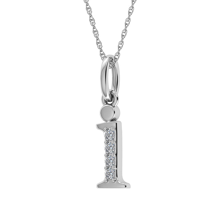 Diamond 1/20 Ct.Tw. Letter I Pendant in 10K White Gold