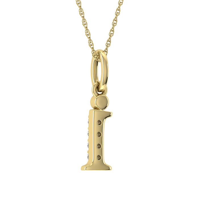 Diamond 1/20 Ct.Tw. Letter I Pendant in 10K Yellow Gold