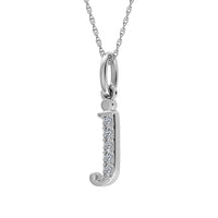 Thumbnail for Diamond 1/20 Ct.Tw. Letter J Pendant in 10K White Gold