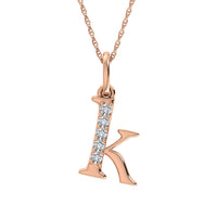 Thumbnail for Diamond 1/20 Ct.Tw. Letter K Pendant in 10K Rose Gold