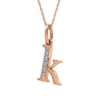 Thumbnail for Diamond 1/20 Ct.Tw. Letter K Pendant in 10K Rose Gold