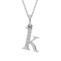 Thumbnail for Diamond 1/20 Ct.Tw. Letter K Pendant in 10K White Gold