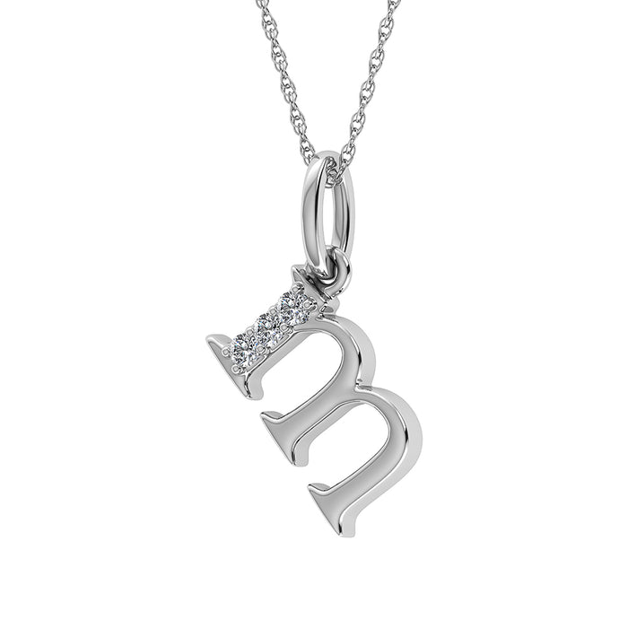 Diamond 1/20 Ct.Tw. Letter M Pendant in 10K White Gold