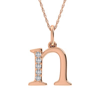 Thumbnail for Diamond 1/20 Ct.Tw. Letter N Pendant in 10K Rose Gold