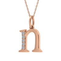Thumbnail for Diamond 1/20 Ct.Tw. Letter N Pendant in 10K Rose Gold