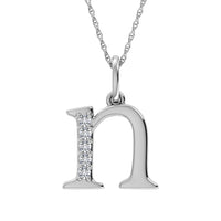 Thumbnail for Diamond 1/20 Ct.Tw. Letter N Pendant in 10K White Gold