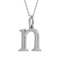 Thumbnail for Diamond 1/20 Ct.Tw. Letter N Pendant in 10K White Gold