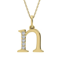 Thumbnail for Diamond 1/20 Ct.Tw. Letter N Pendant in 10K Yellow Gold
