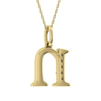 Thumbnail for Diamond 1/20 Ct.Tw. Letter N Pendant in 10K Yellow Gold