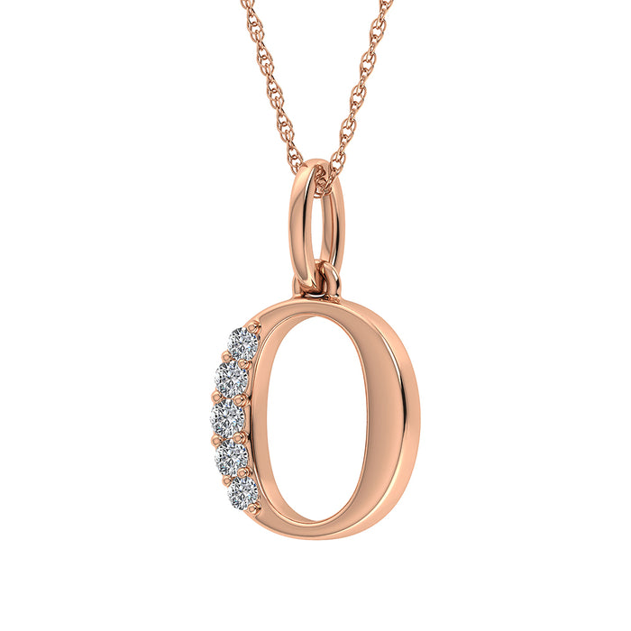 Diamond 1/20 Ct.Tw. Letter O Pendant in 10K Rose Gold