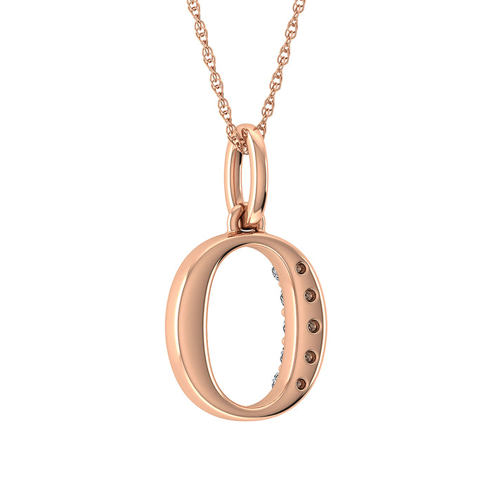 Diamond 1/20 Ct.Tw. Letter O Pendant in 10K Rose Gold