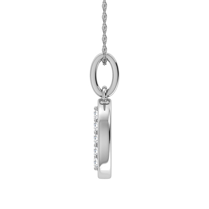 Diamond 1/20 Ct.Tw. Letter O Pendant in 10K White Gold