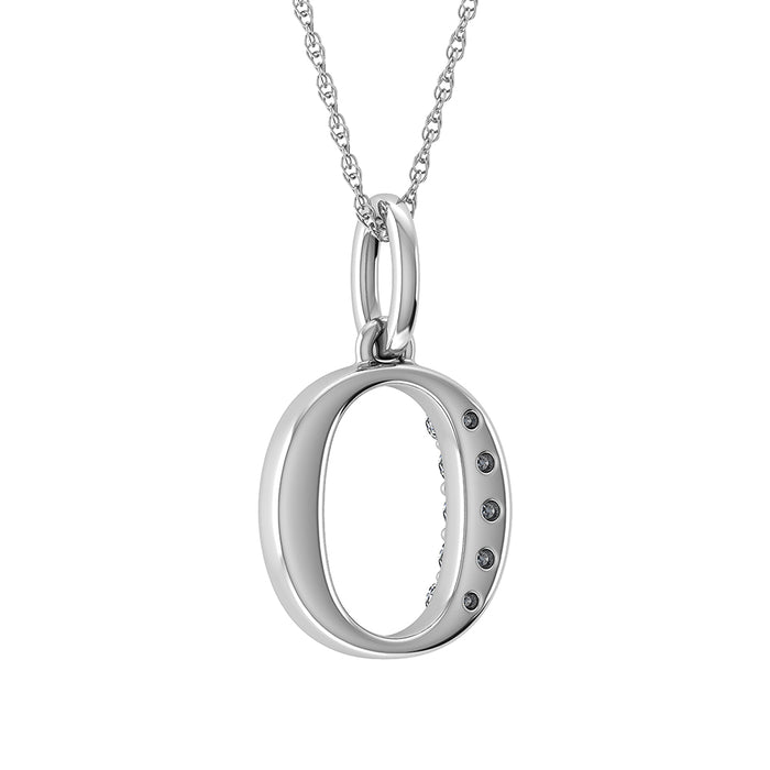 Diamond 1/20 Ct.Tw. Letter O Pendant in 10K White Gold