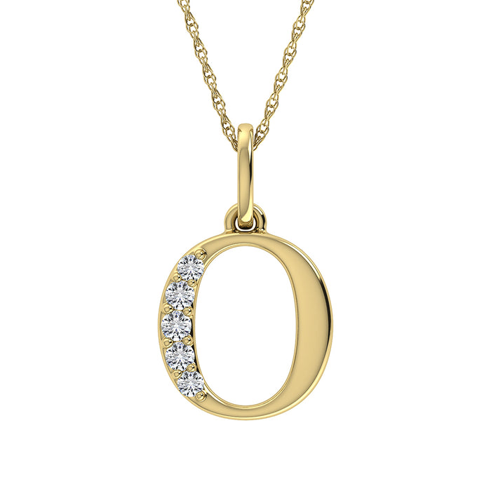 Diamond 1/20 Ct.Tw. Letter O Pendant in 10K Yellow Gold