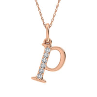 Thumbnail for Diamond 1/20 Ct.Tw. Letter P Pendant in 10K Rose Gold
