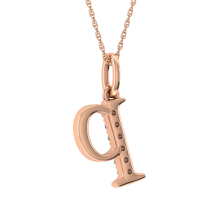 Diamond 1/20 Ct.Tw. Letter P Pendant in 10K Rose Gold