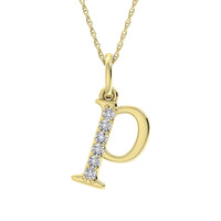 Thumbnail for Diamond 1/20 Ct.Tw. Letter P Pendant in 10K Yellow Gold