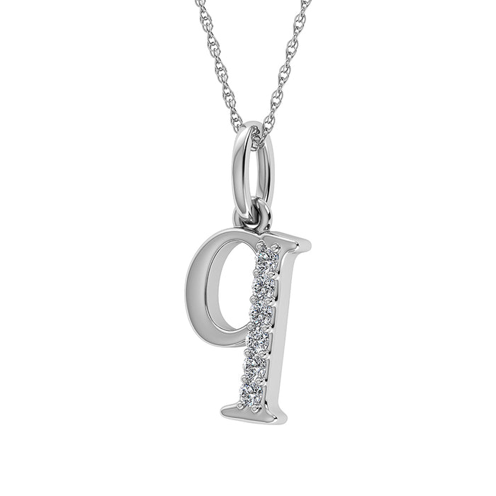 Diamond 1/20 Ct.Tw. Letter Q Pendant in 10K White Gold