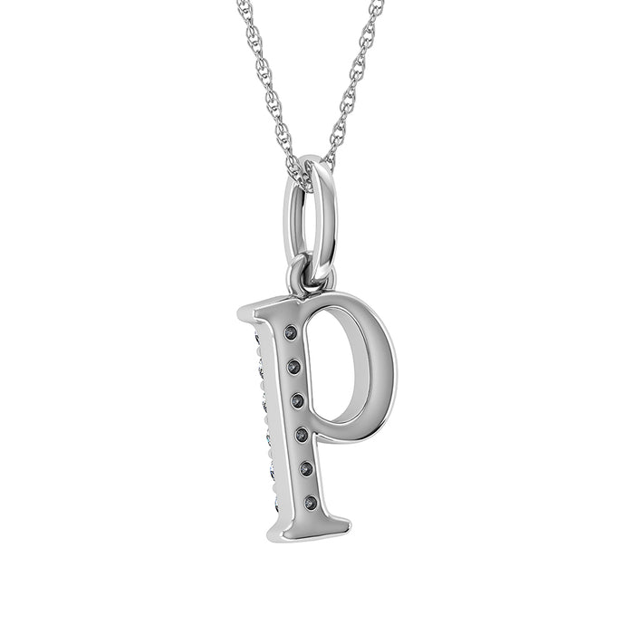 Diamond 1/20 Ct.Tw. Letter Q Pendant in 10K White Gold