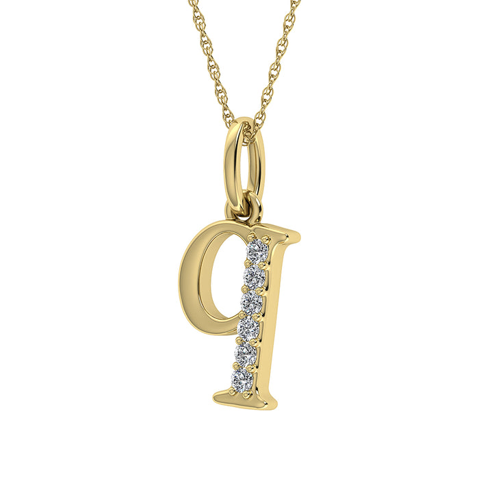 Diamond 1/20 Ct.Tw. Letter Q Pendant in 10K Yellow Gold