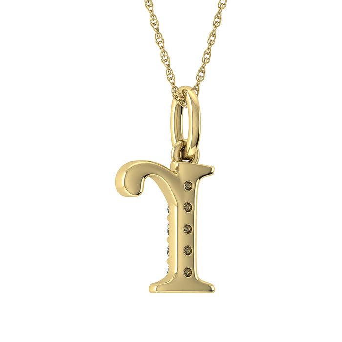 Diamond 1/20 Ct.Tw. Letter R Pendant in 10K Yellow Gold