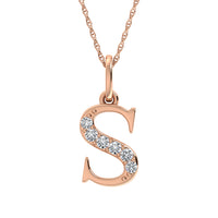 Thumbnail for Diamond 1/20 Ct.Tw. Letter S Pendant in 10K Rose Gold
