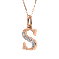Thumbnail for Diamond 1/20 Ct.Tw. Letter S Pendant in 10K Rose Gold
