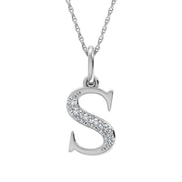 Thumbnail for Diamond 1/20 Ct.Tw. Letter S Pendant in 10K White Gold