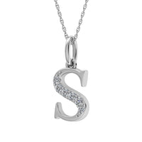 Thumbnail for Diamond 1/20 Ct.Tw. Letter S Pendant in 10K White Gold