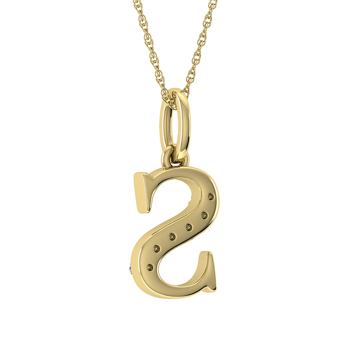 Diamond 1/20 Ct.Tw. Letter S Pendant in 10K Yellow Gold