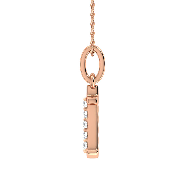 Diamond 1/20 Ct.Tw. Letter T Pendant in 10K Rose Gold