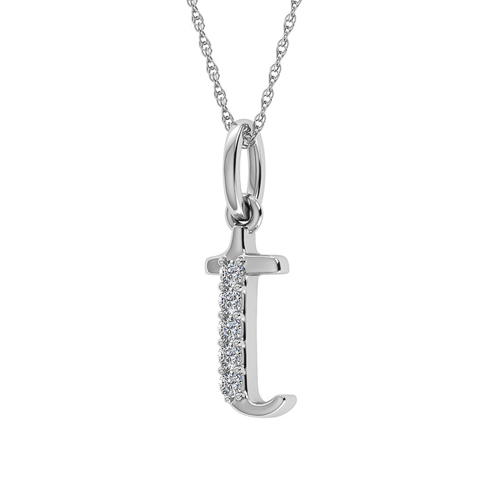 Diamond 1/20 Ct.Tw. Letter T Pendant in 10K White Gold