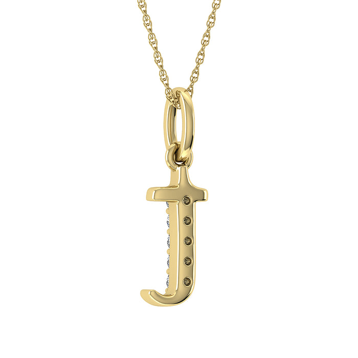 Diamond 1/20 Ct.Tw. Letter T Pendant in 10K Yellow Gold