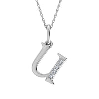 Thumbnail for Diamond 1/20 Ct.Tw. Letter U Pendant in 10K White Gold