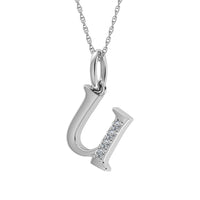 Thumbnail for Diamond 1/20 Ct.Tw. Letter U Pendant in 10K White Gold