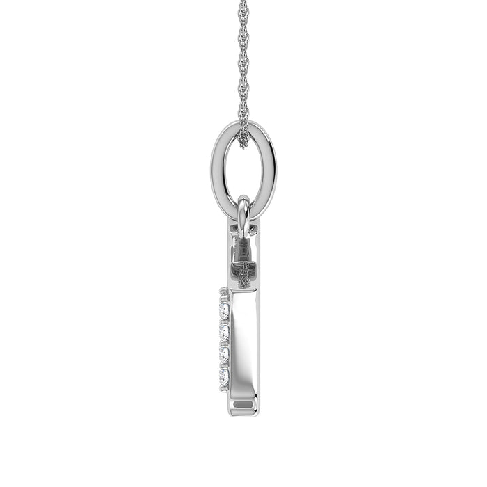 Diamond 1/20 Ct.Tw. Letter U Pendant in 10K White Gold