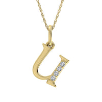 Thumbnail for Diamond 1/20 Ct.Tw. Letter U Pendant in 10K Yellow Gold