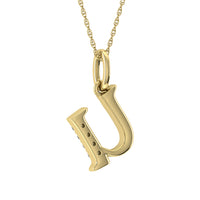 Thumbnail for Diamond 1/20 Ct.Tw. Letter U Pendant in 10K Yellow Gold