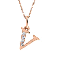 Thumbnail for Diamond 1/20 Ct.Tw. Letter V Pendant in 10K Rose Gold